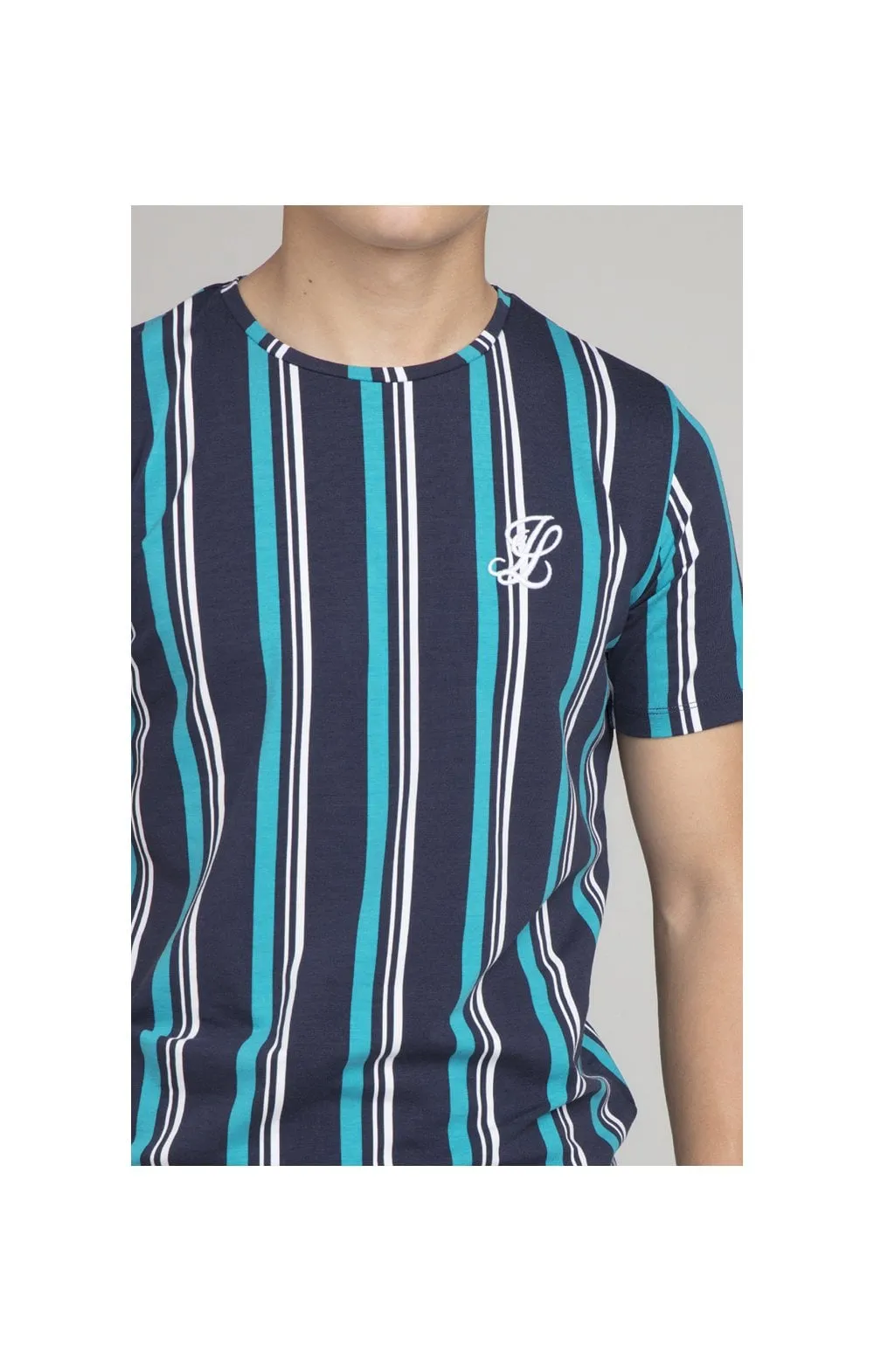 Illusive London Stripe Tee - Navy & Teal sold by Siksilk product image thumbnail 3
