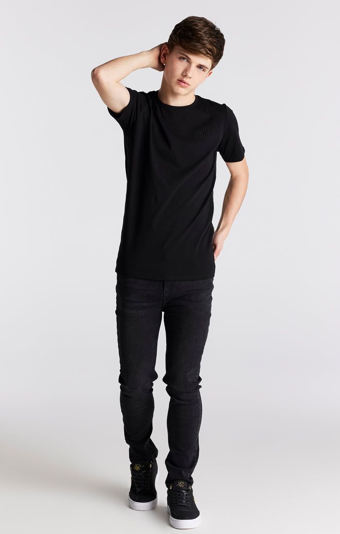 Boys Black Side Taped T-Shirt sold by Siksilk product image thumbnail 4