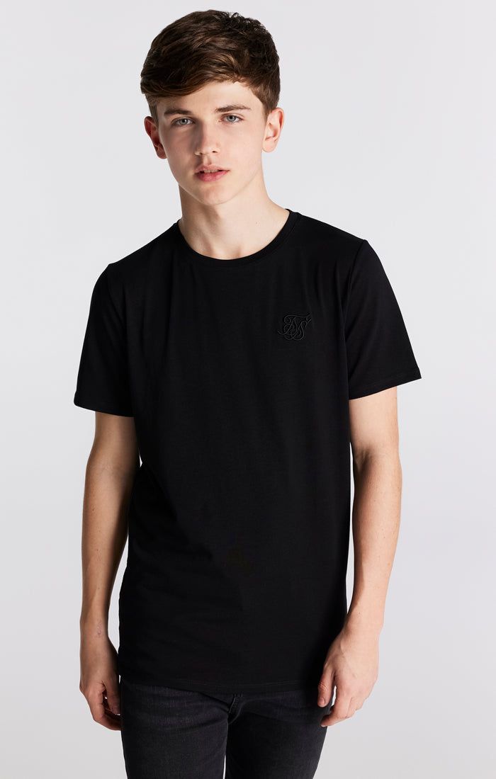 Boys Black Side Taped T-Shirt sold by Siksilk