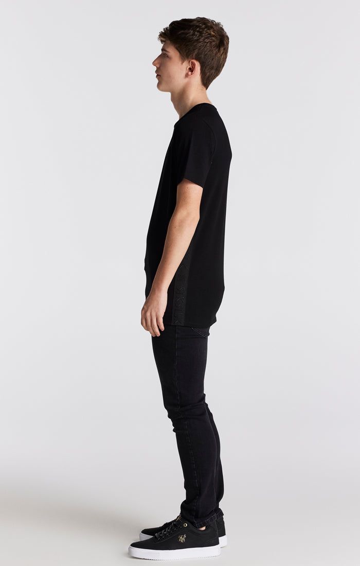 Boys Black Side Taped T-Shirt sold by Siksilk product image thumbnail 5
