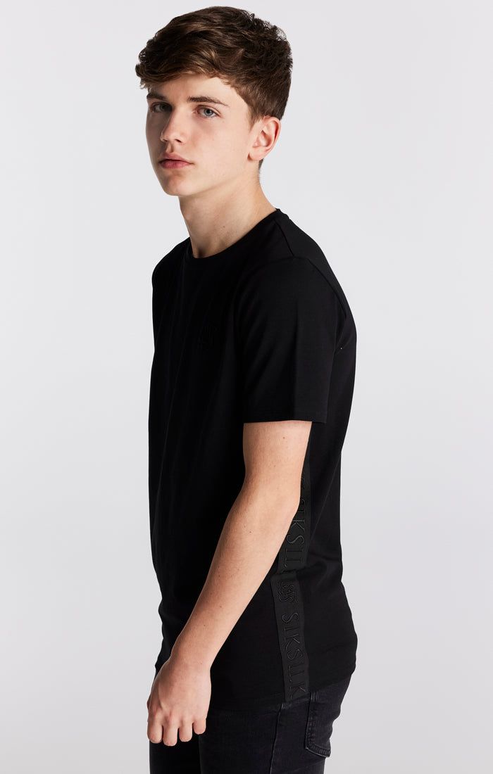 Boys Black Side Taped T-Shirt sold by Siksilk product image thumbnail 2