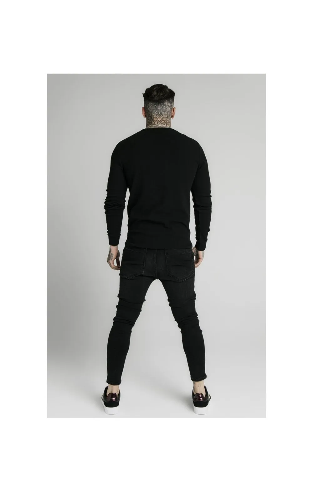 SikSilk Long Sleeve Button Down Tee – Black sold by Siksilk product image thumbnail 5