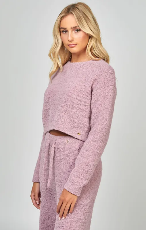 Lavender Cropped Lounge Sweat sold by Siksilk