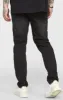 Black Patchwork Distressed Slim Denim Jean sold by Siksilk