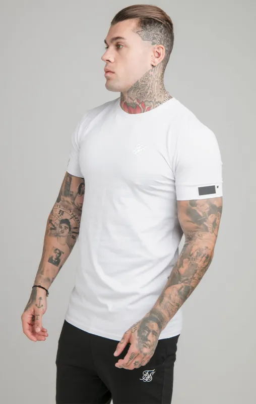 White Cuff Muscle Fit T-Shirt sold by Siksilk
