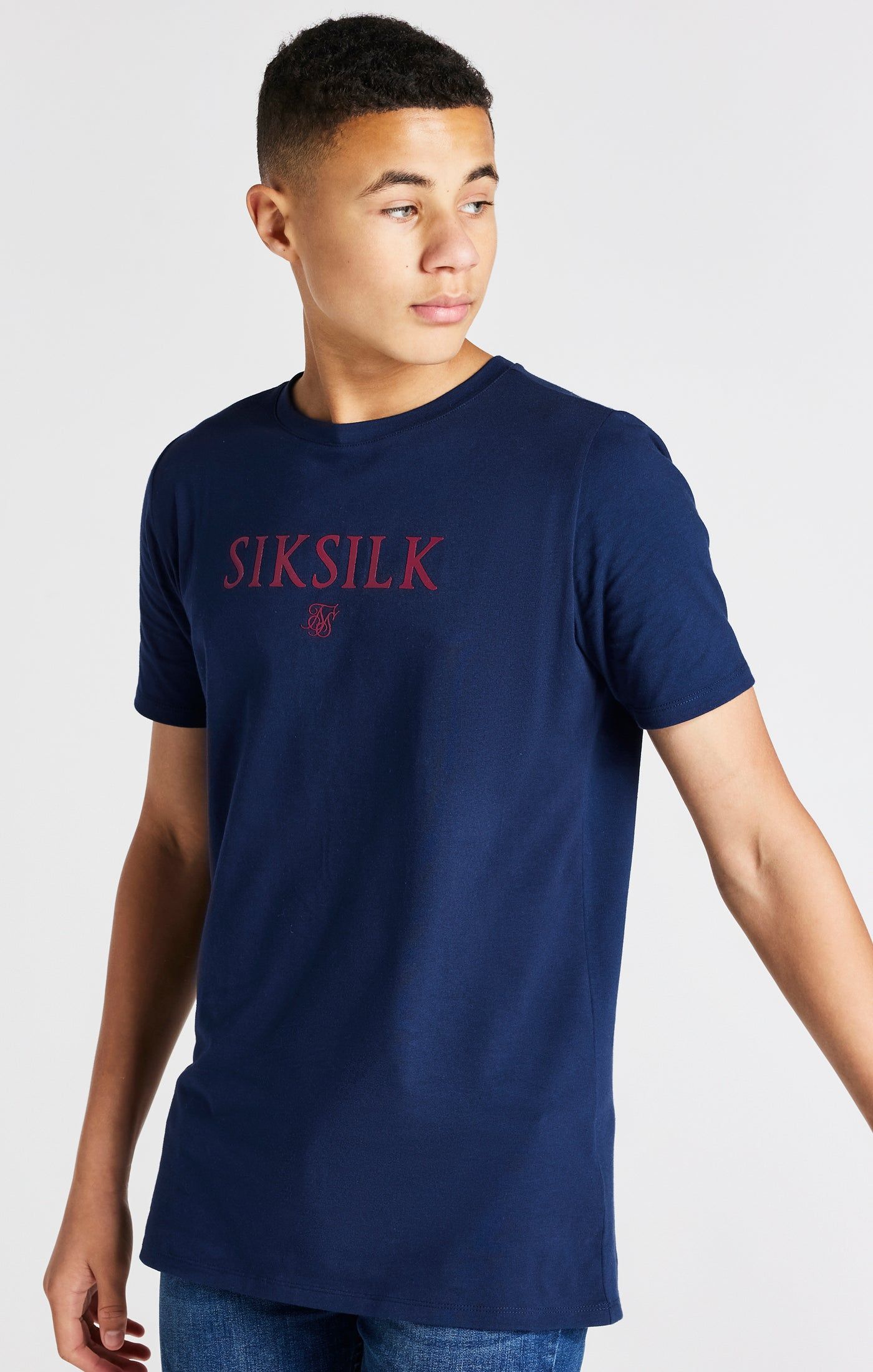 Boys Navy Branded Tee sold by Siksilk product image thumbnail 7