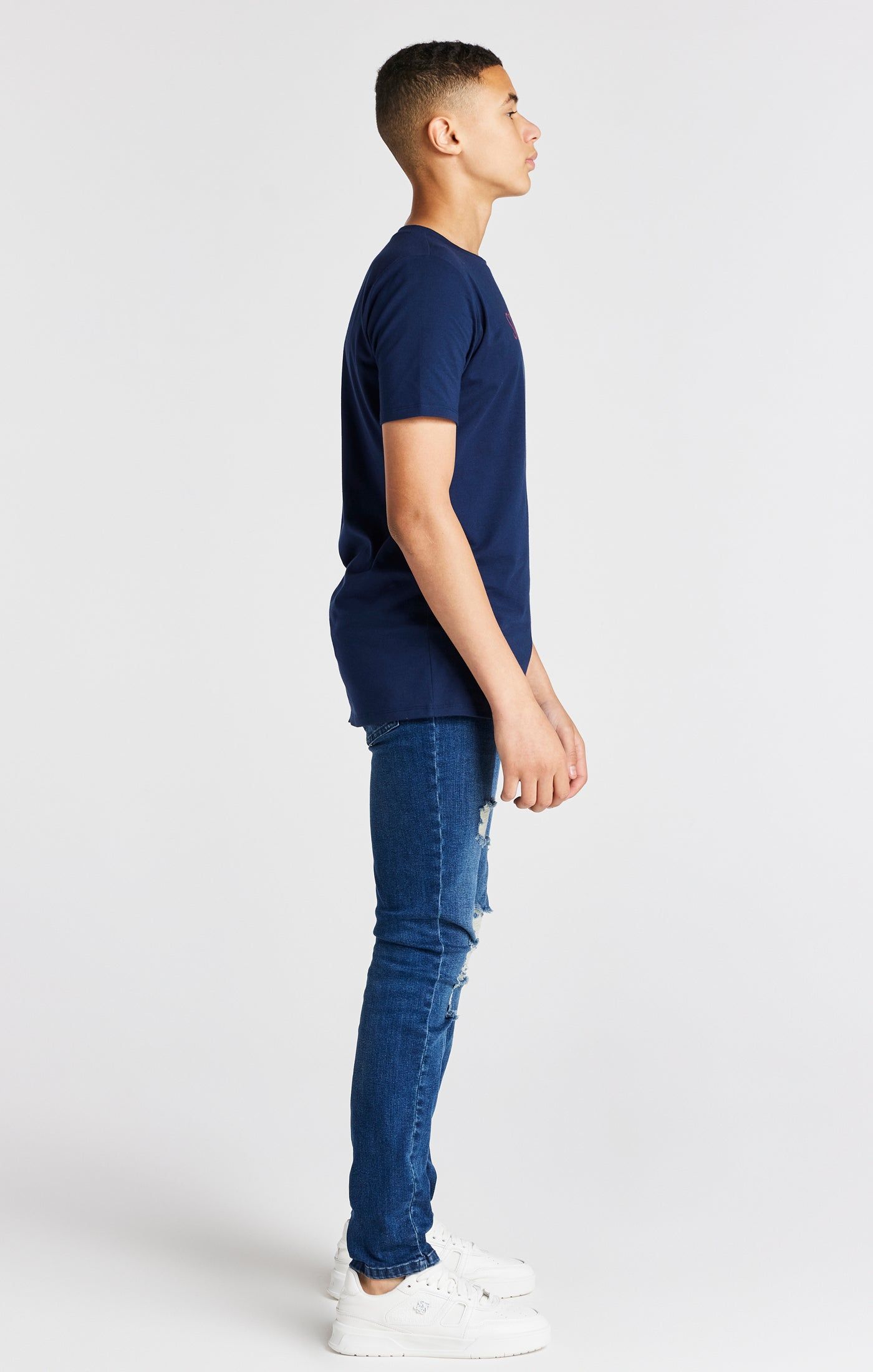 Boys Navy Branded Tee sold by Siksilk product image thumbnail 4