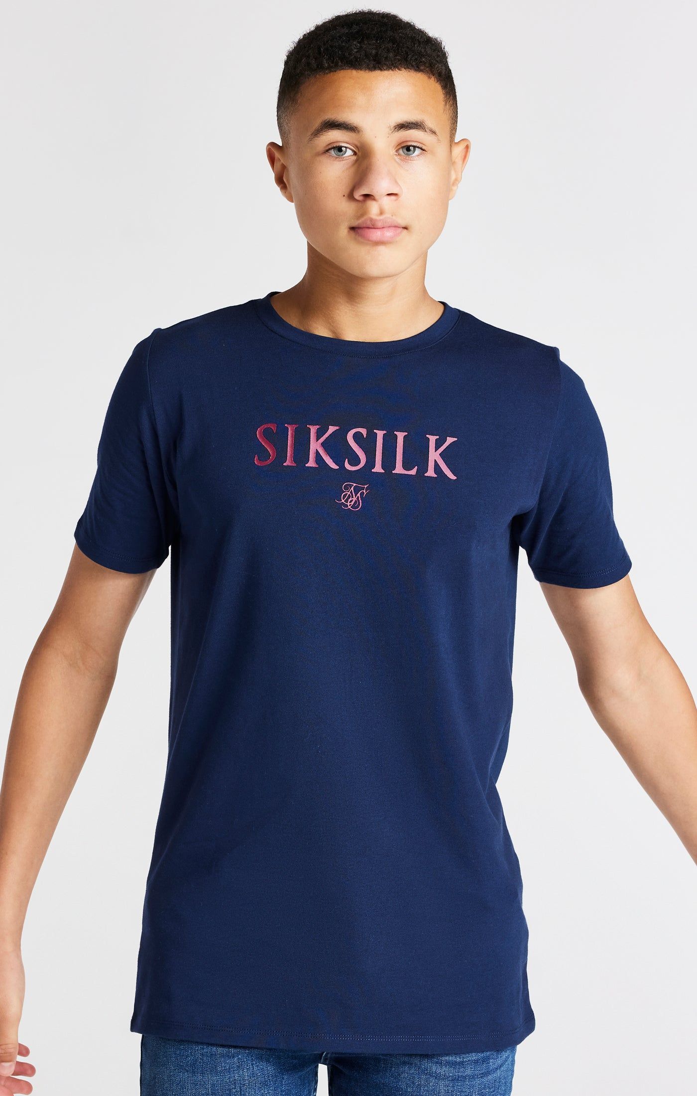 Boys Navy Branded Tee sold by Siksilk