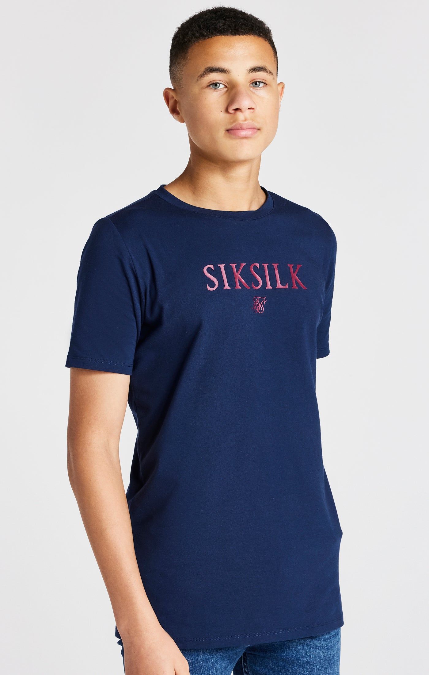 Boys Navy Branded Tee sold by Siksilk product image thumbnail 8