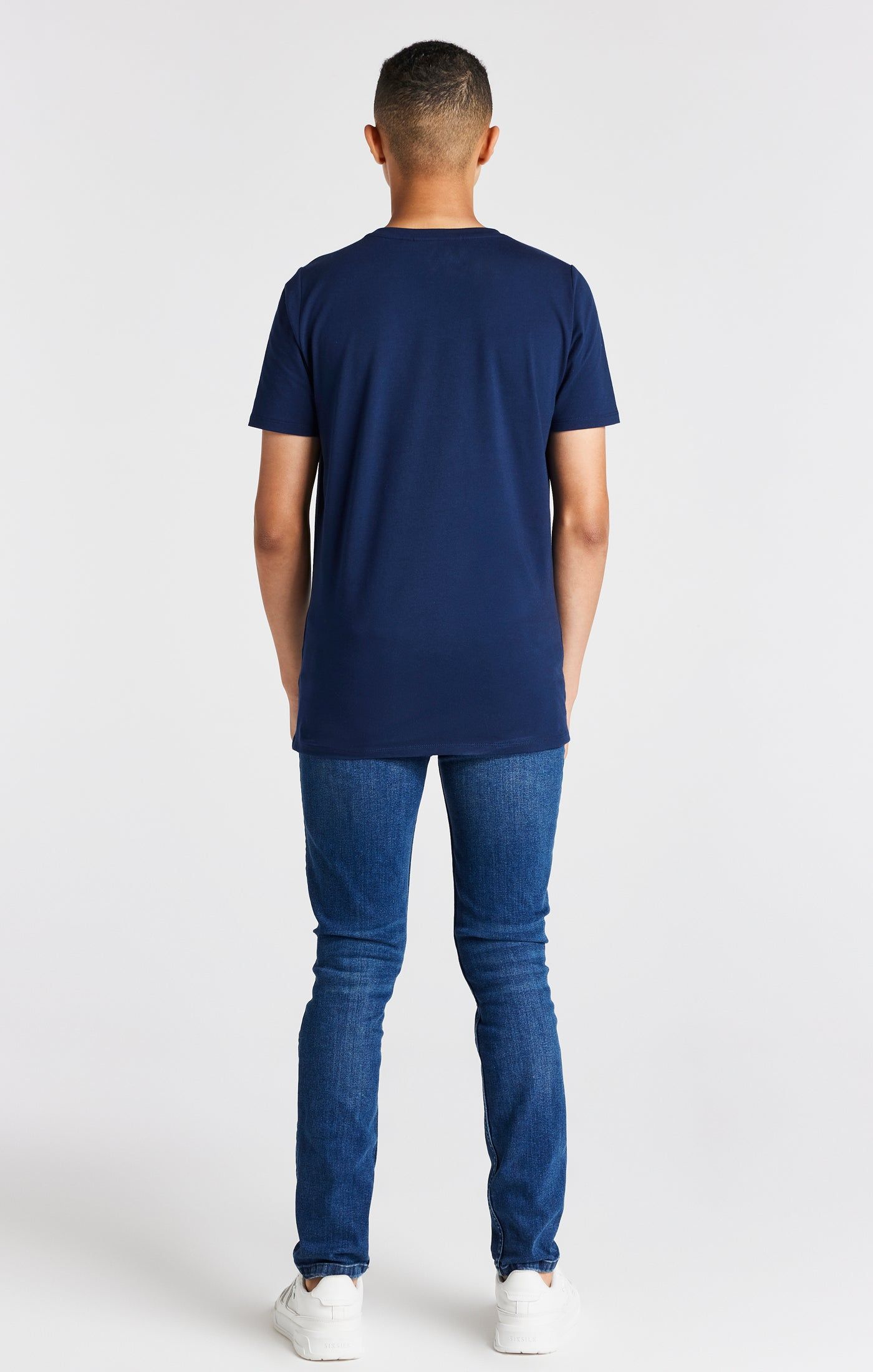 Boys Navy Branded Tee sold by Siksilk product image thumbnail 5