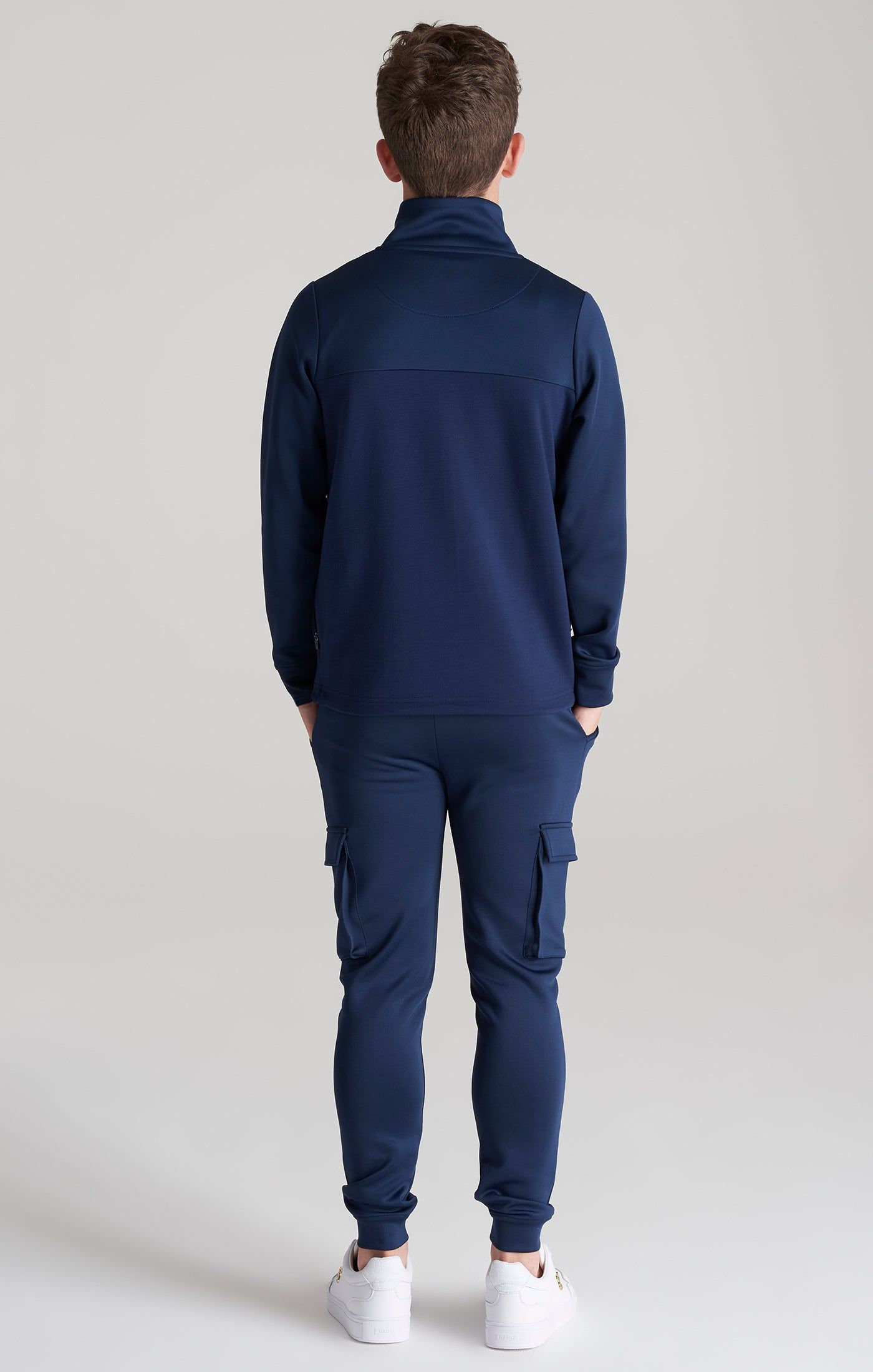 Boys Navy Fade Zip Thru Funnel Neck sold by Siksilk product image thumbnail 5
