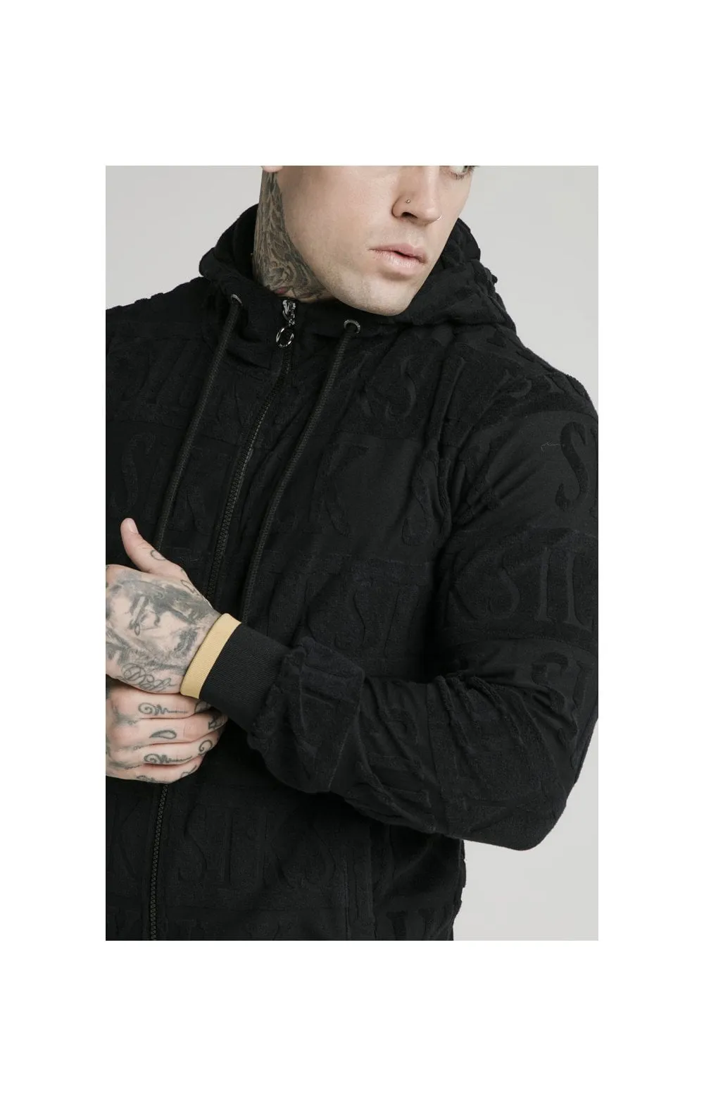 SikSilk Inverse Zip Through Hoodie - Black sold by Siksilk product image thumbnail 2