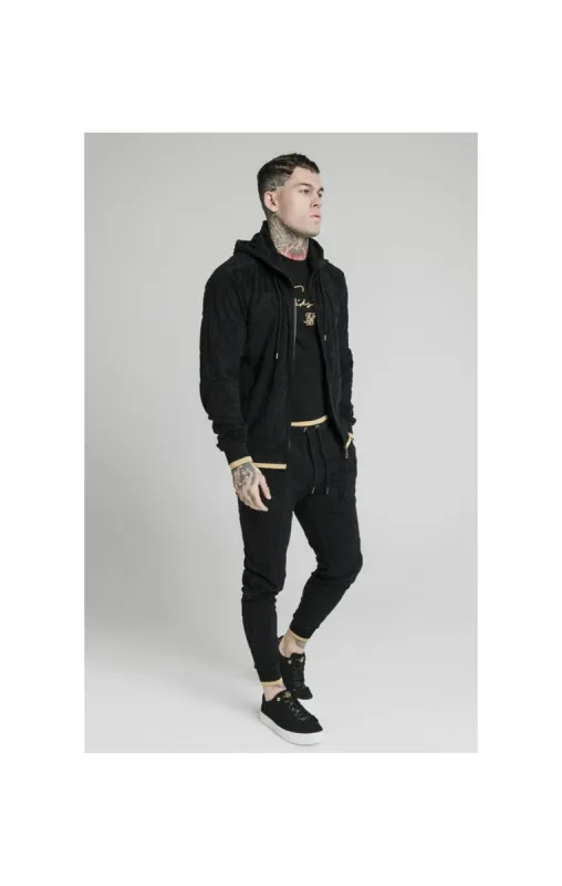 SikSilk Inverse Zip Through Hoodie - Black sold by Siksilk