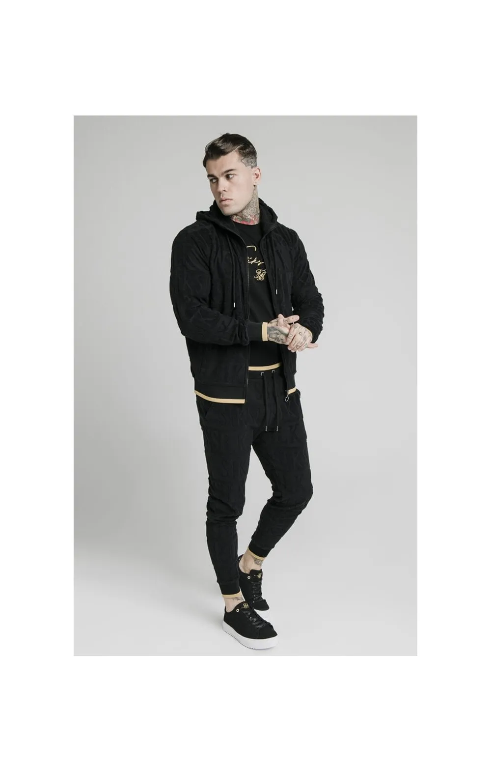 SikSilk Inverse Zip Through Hoodie - Black sold by Siksilk product image thumbnail 3