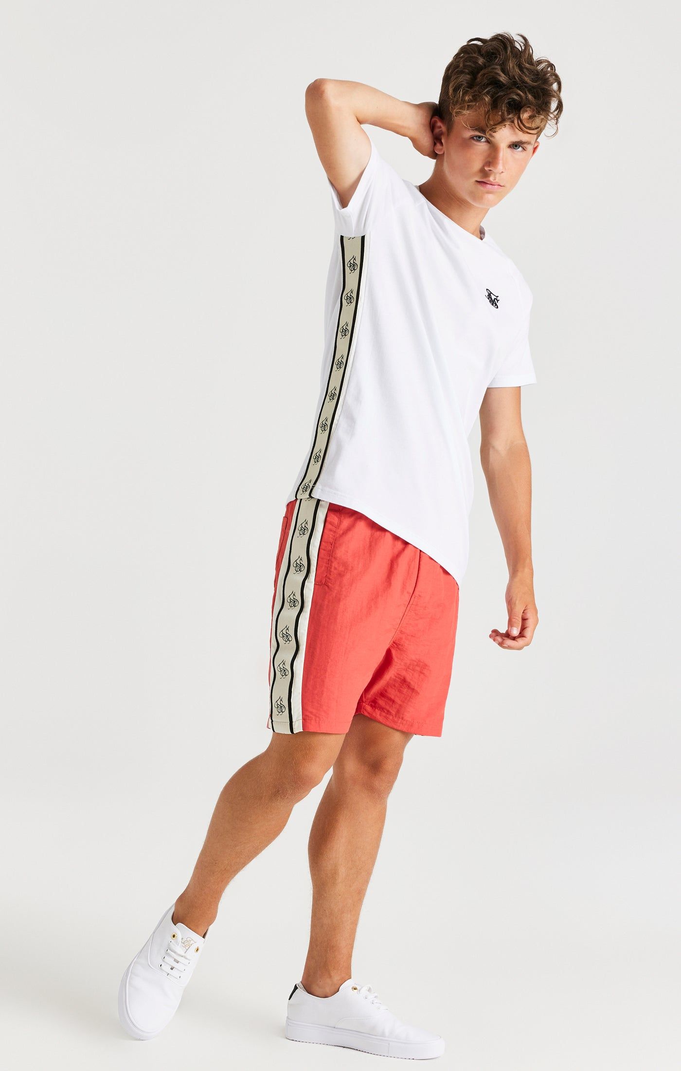 SikSilk Cali Side Tape Tee - White sold by Siksilk product image thumbnail 3