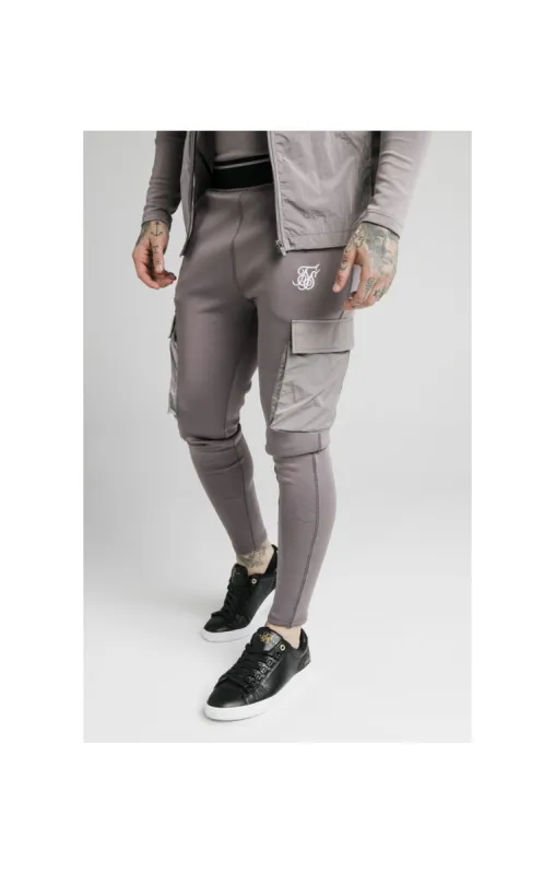 SikSilk Adapt Crushed Nylon Cargo Pants - Grey sold by Siksilk