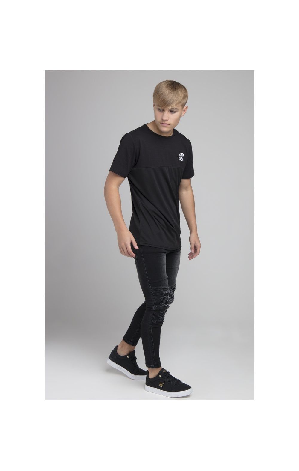 Boys Illusive Black Cut And Sew T-Shirt sold by Siksilk product image thumbnail 3