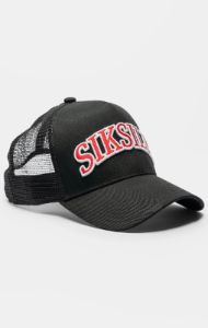 Black Mesh Shadow Logo Trucker Cap sold by Siksilk