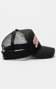 Black Mesh Shadow Logo Trucker Cap sold by Siksilk