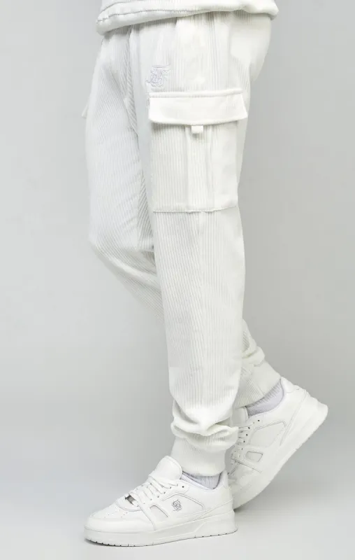 Ecru Corduroy Cargo Joggers made by Siksilk