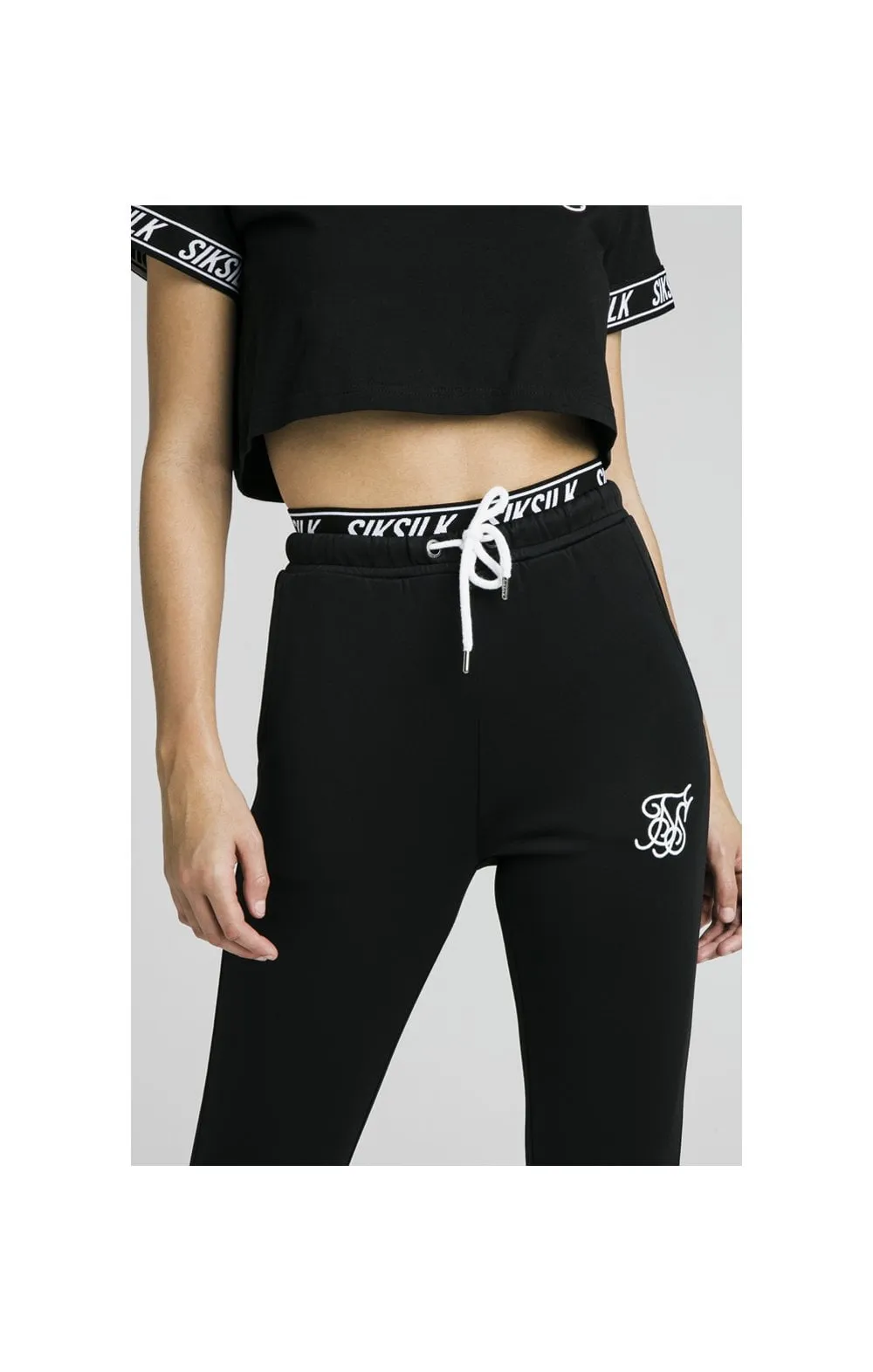 SikSilk Taped Waist Track Pants – Black sold by Siksilk