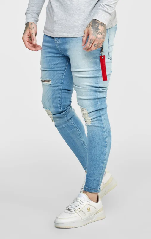 SikSilk Skinny Fit Flight Denims - Midstone sold by Siksilk