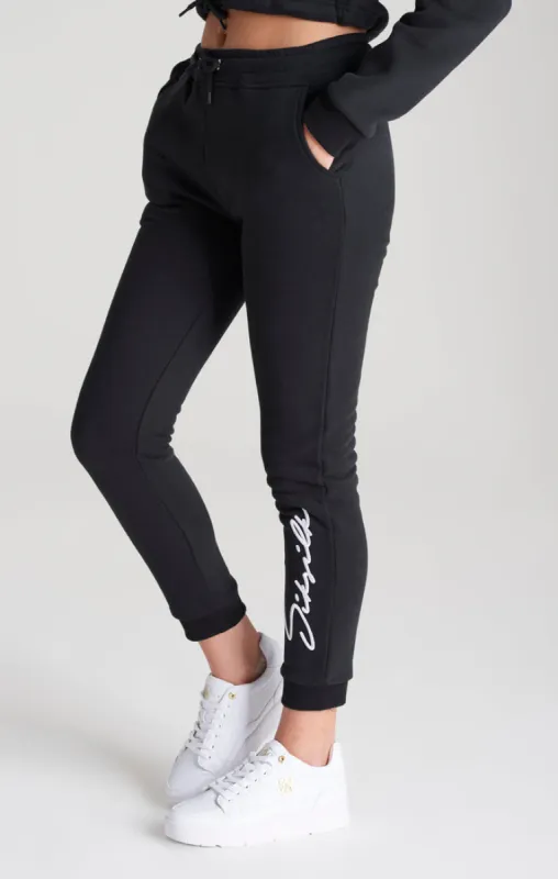 Girls Black Signature Jogger sold by Siksilk