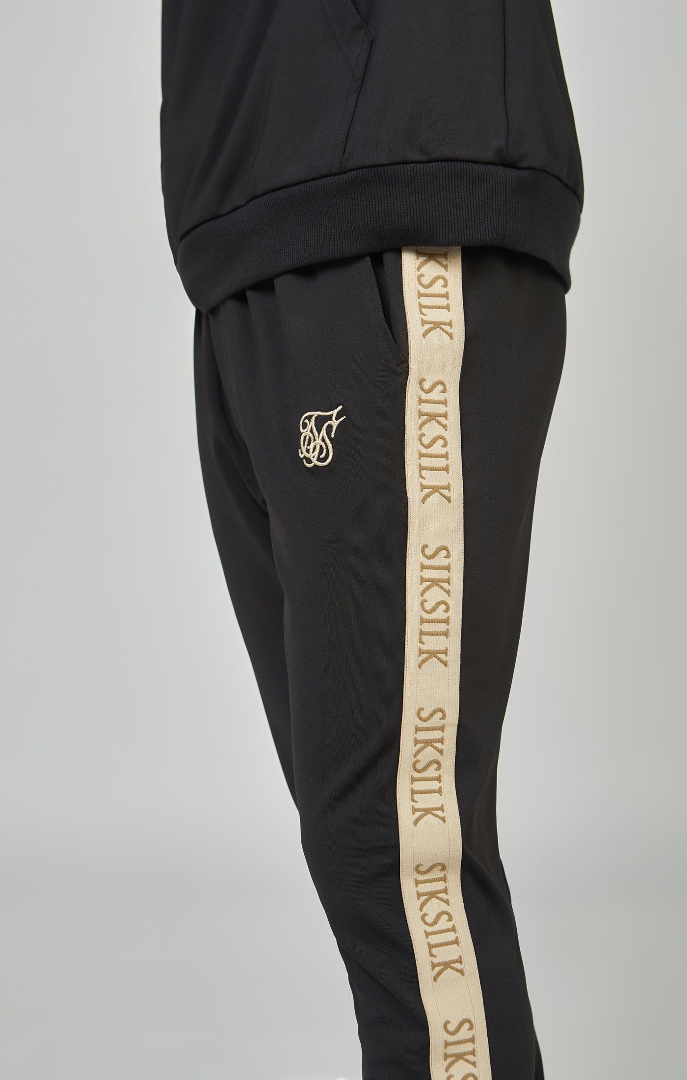 Boys Black Taped Skinny Joggers sold by Siksilk product image thumbnail 6