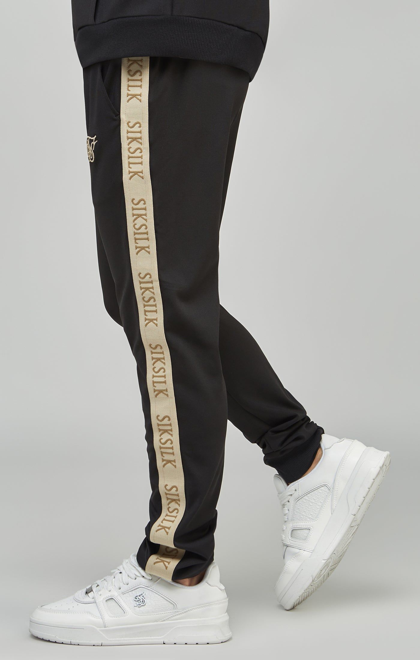 Boys Black Taped Skinny Joggers sold by Siksilk product image thumbnail 2