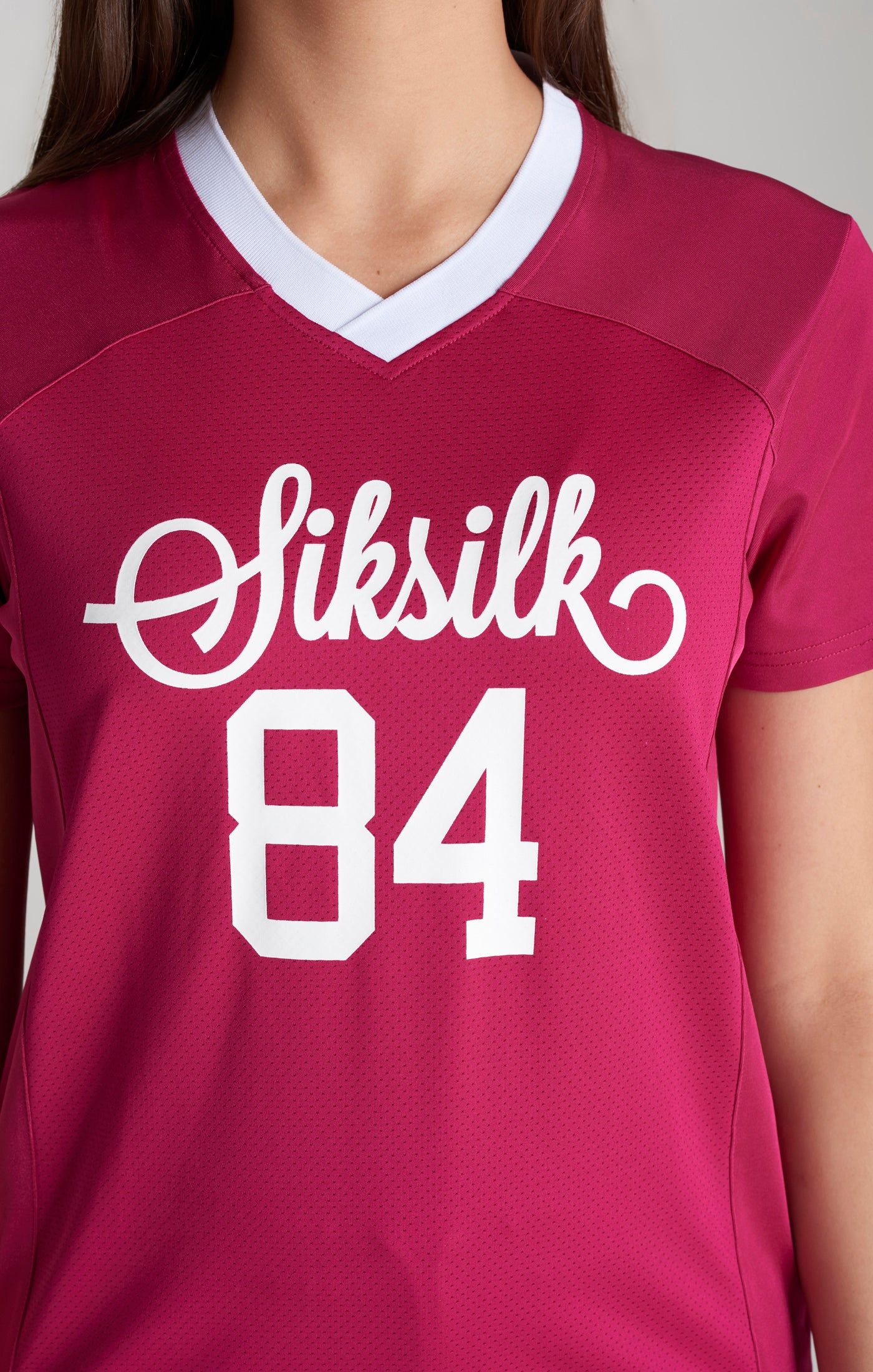 Girls Pink Retro Football Cropped Jersey sold by Siksilk product image thumbnail 2