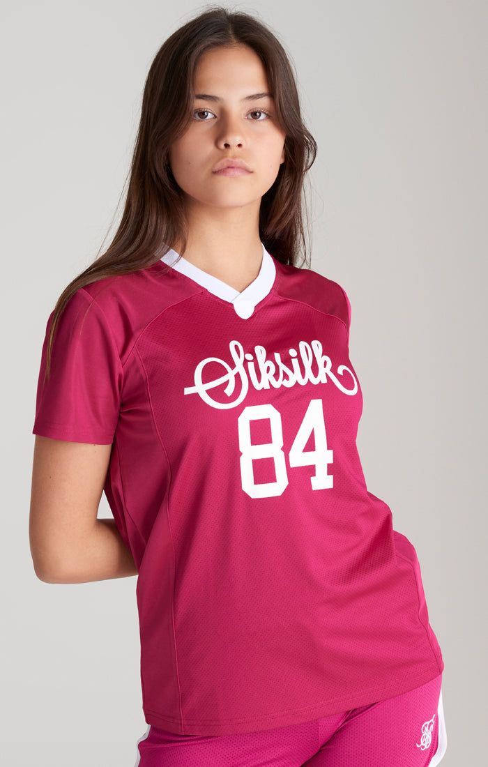 Girls Pink Retro Football Cropped Jersey sold by Siksilk