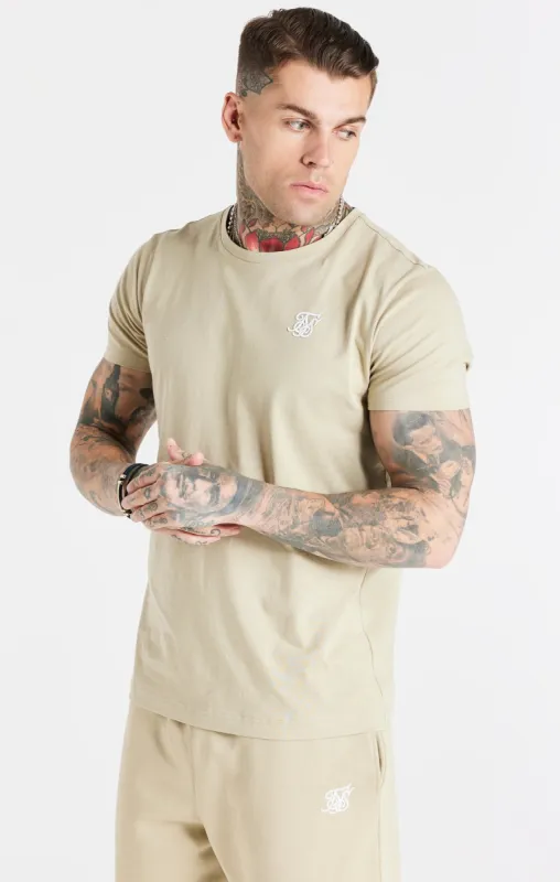 Beige Muscle Fit T-Shirt sold by Siksilk