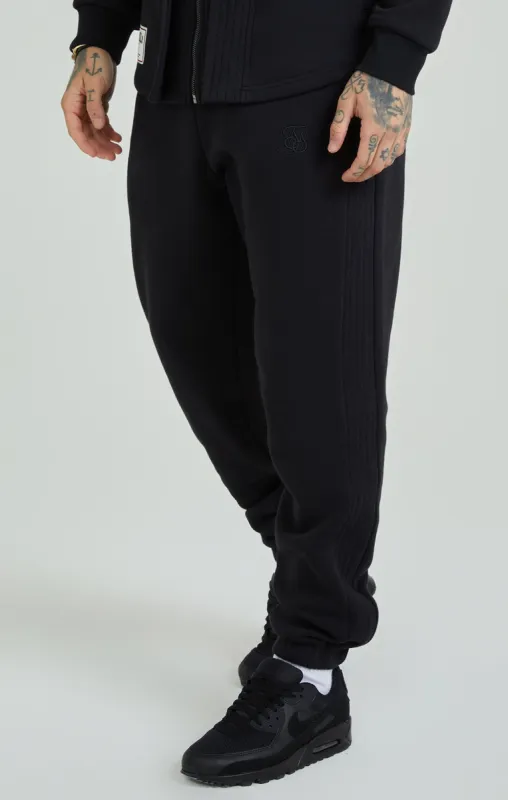 Black Panelled Relaxed Fit Joggers sold by Siksilk