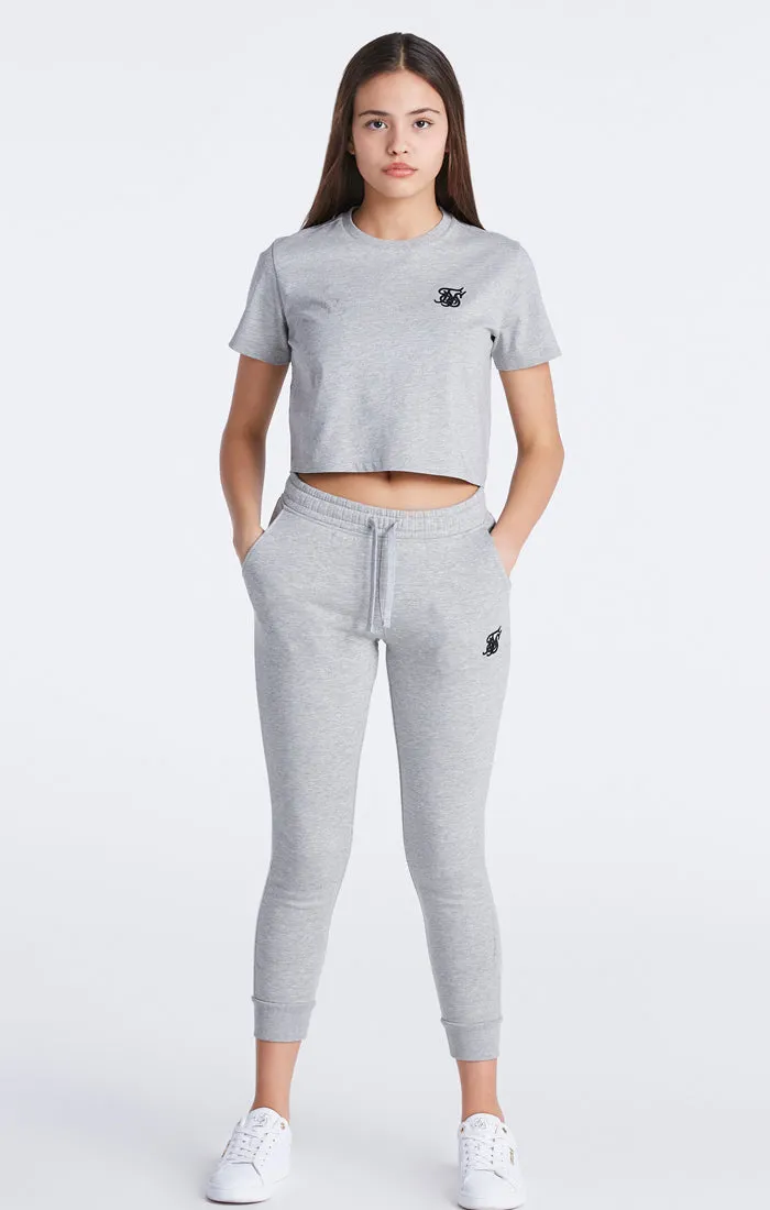Girls Grey Marl Essentials Cuffed Jogger sold by Siksilk product image thumbnail 2