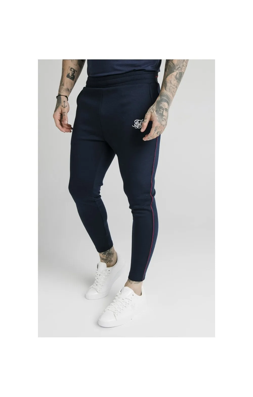 SikSilk Exposed Tape Jogger - Navy sold by Siksilk