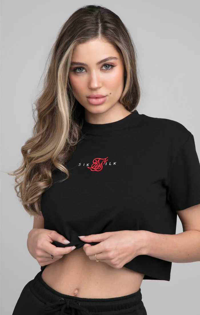 SikSilk Intensity Crop Tee - Black sold by Siksilk