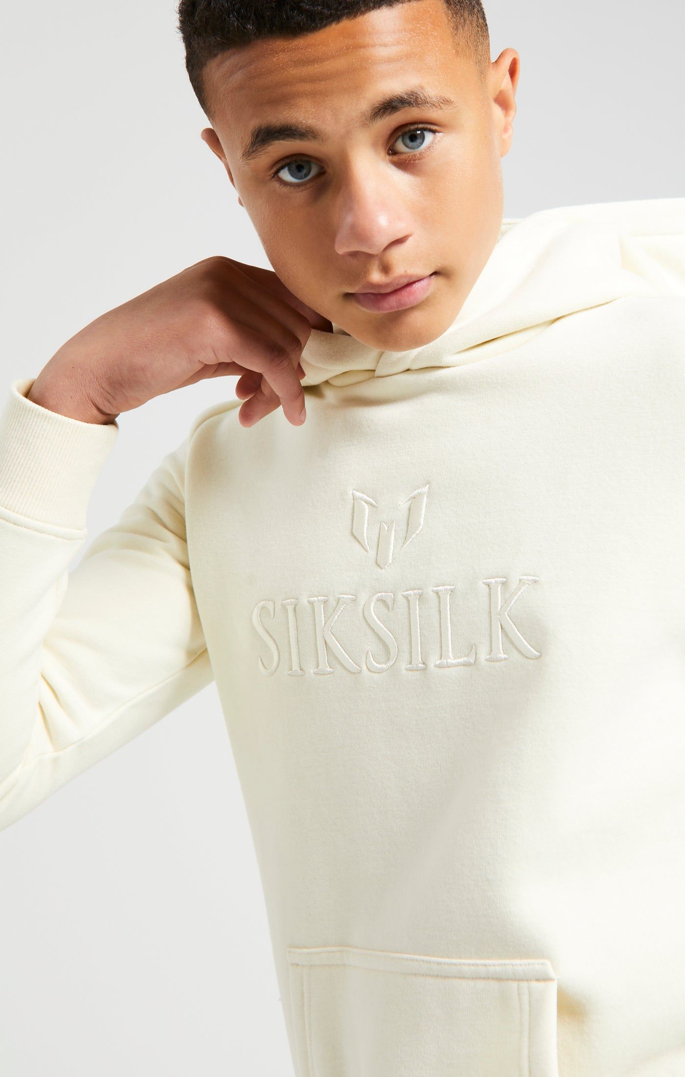 Boys Messi x SikSilk Ecru Embroidered Overhead Hoodie sold by Siksilk product image thumbnail 2