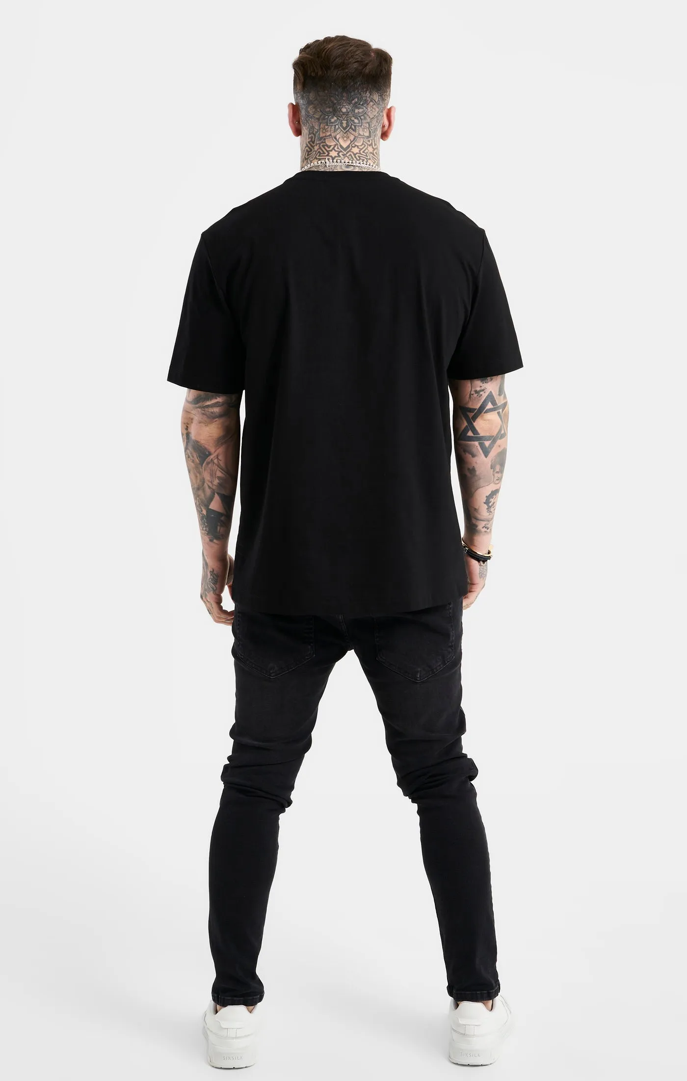 Black Oversized Rhinestone Logo T-Shirt sold by Siksilk product image thumbnail 5