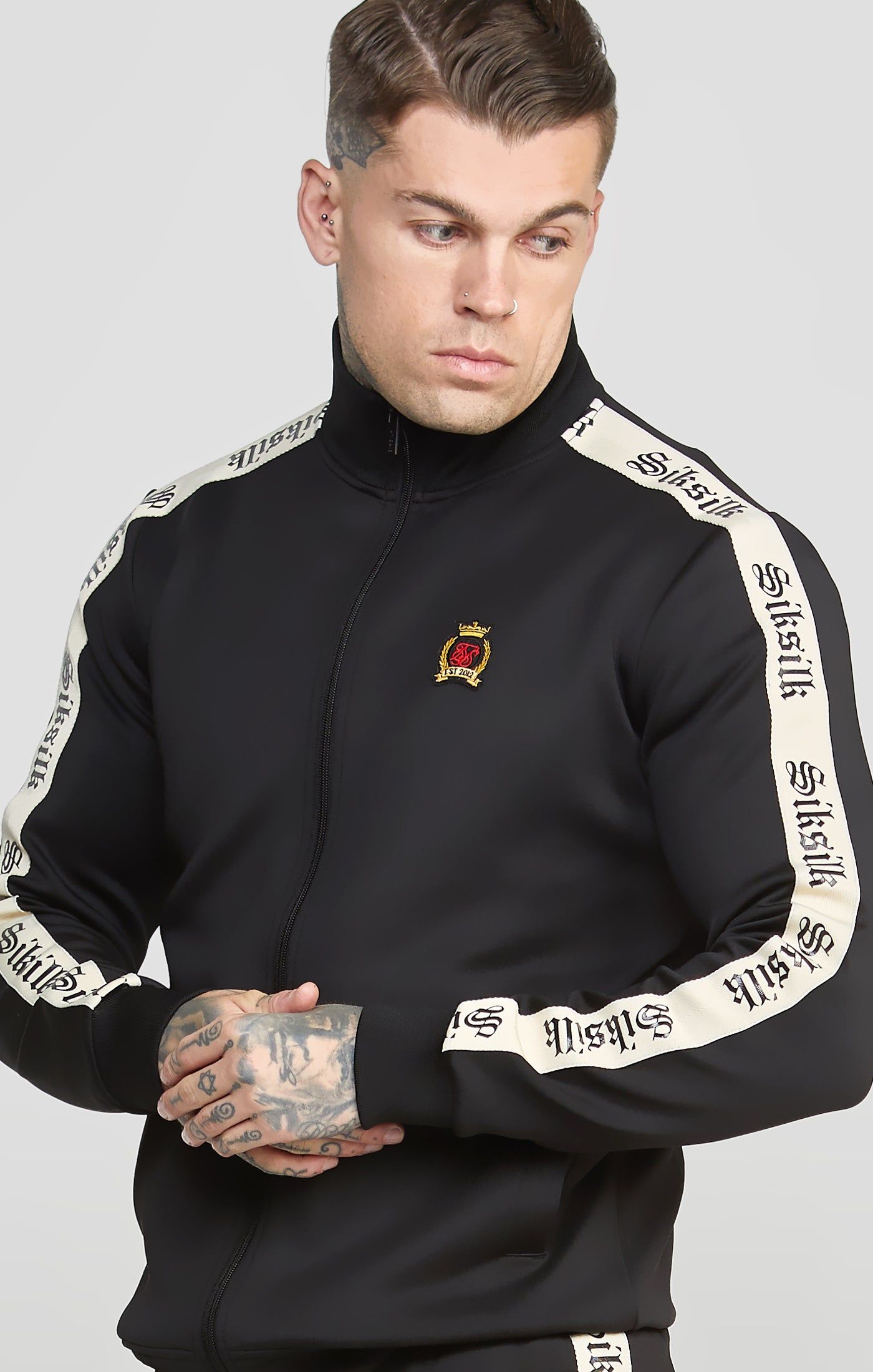 Poly Track Top W Gothic Taping sold by Siksilk