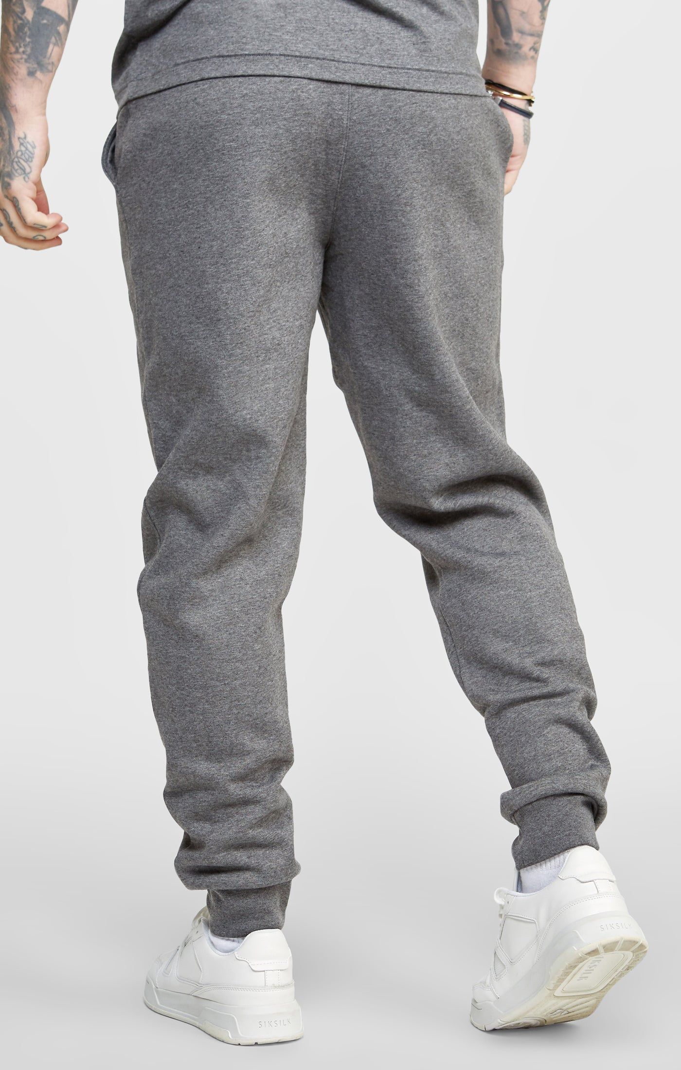 Grey Marl Essential Cuffed Jogger sold by Siksilk product image thumbnail 4