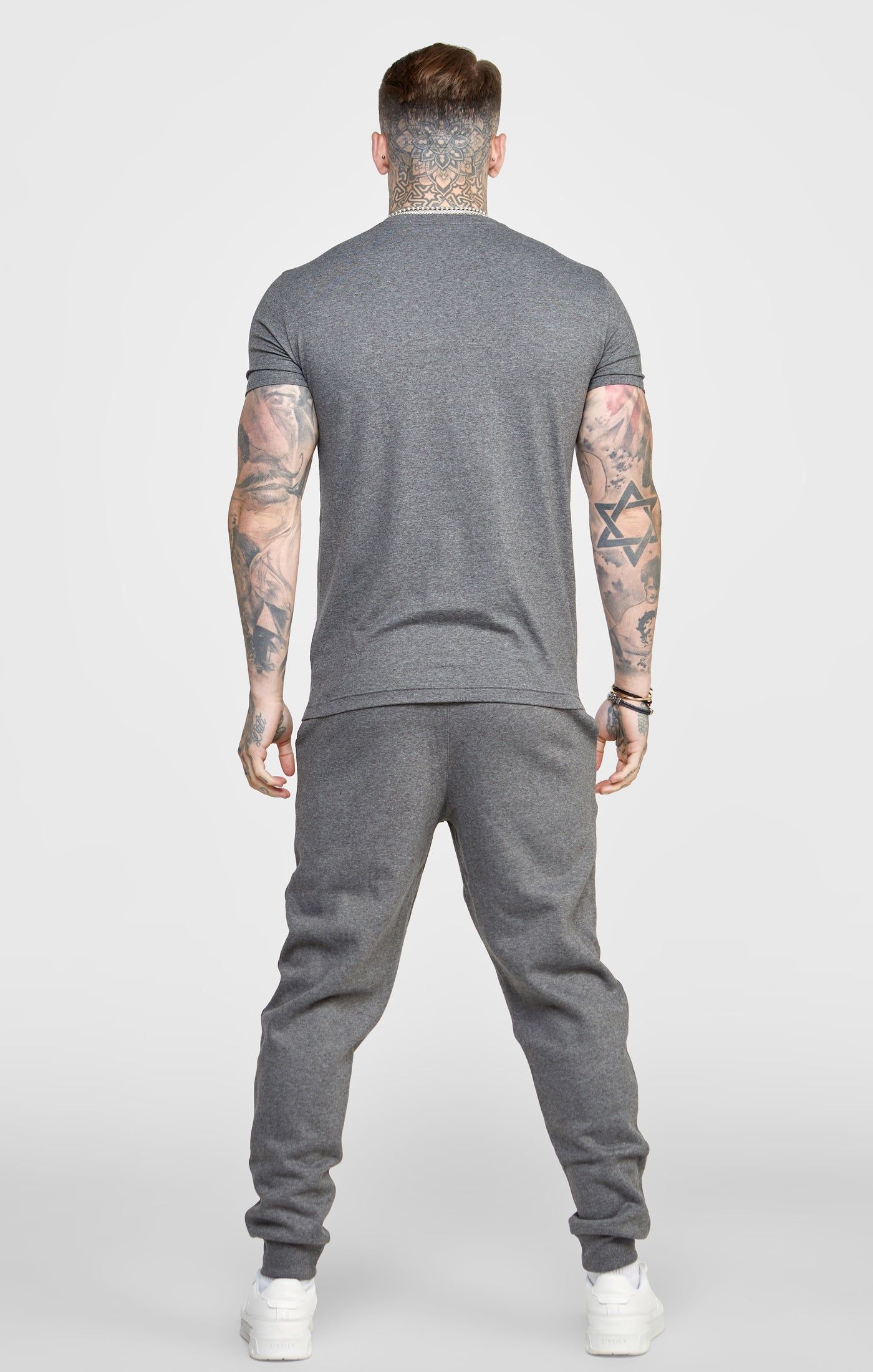 Grey Marl Essential Cuffed Jogger sold by Siksilk product image thumbnail 5