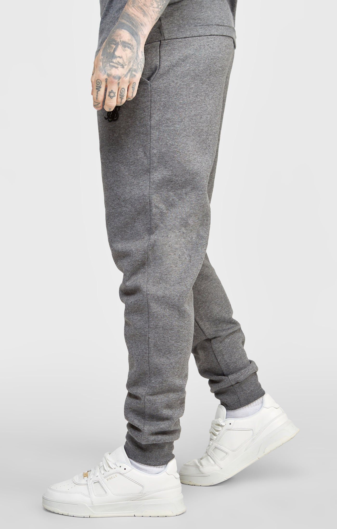 Grey Marl Essential Cuffed Jogger sold by Siksilk product image thumbnail 2
