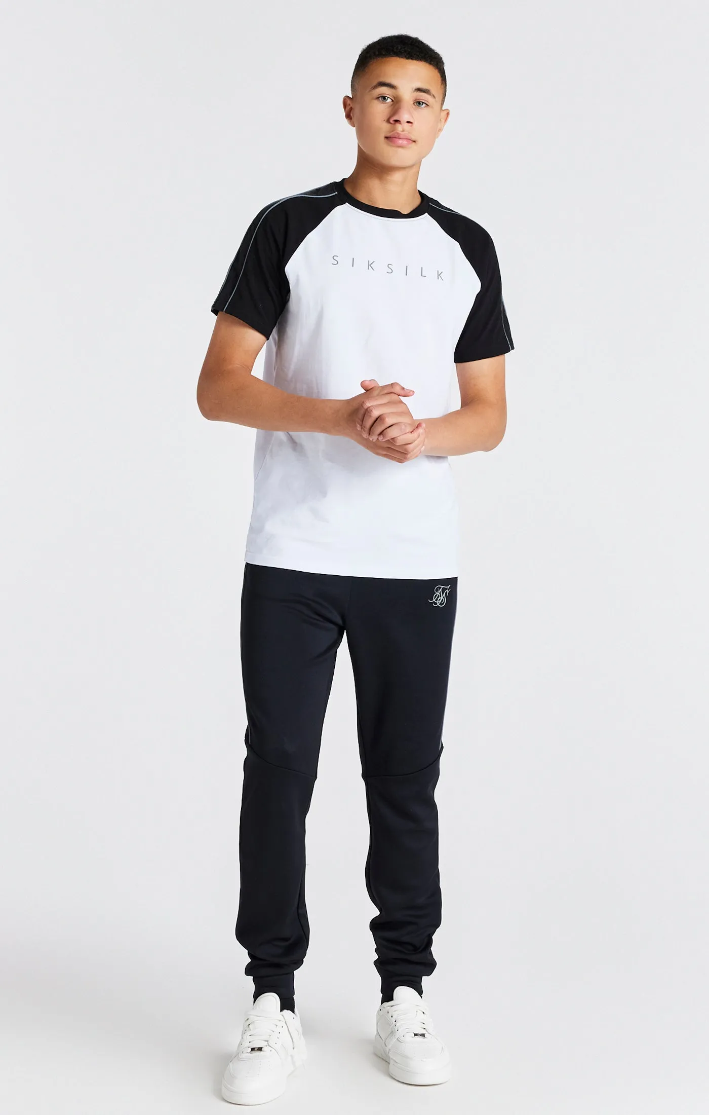 Boys White Raglan T-Shirt sold by Siksilk product image thumbnail 3