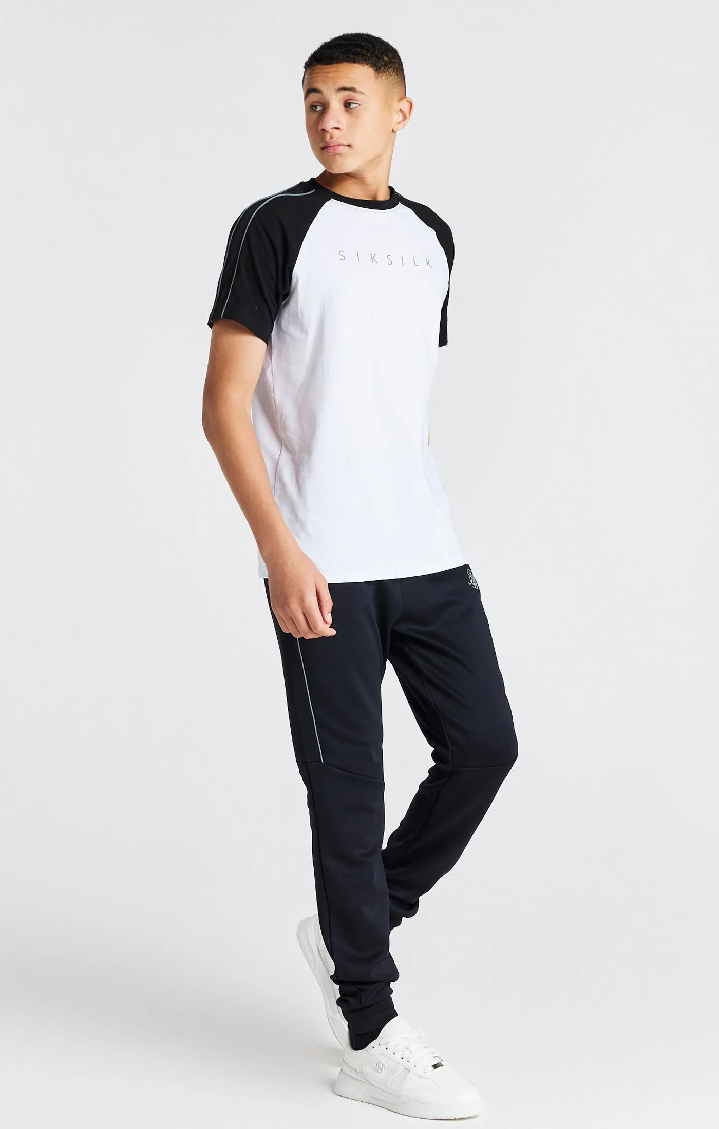 Boys White Raglan T-Shirt sold by Siksilk product image thumbnail 4