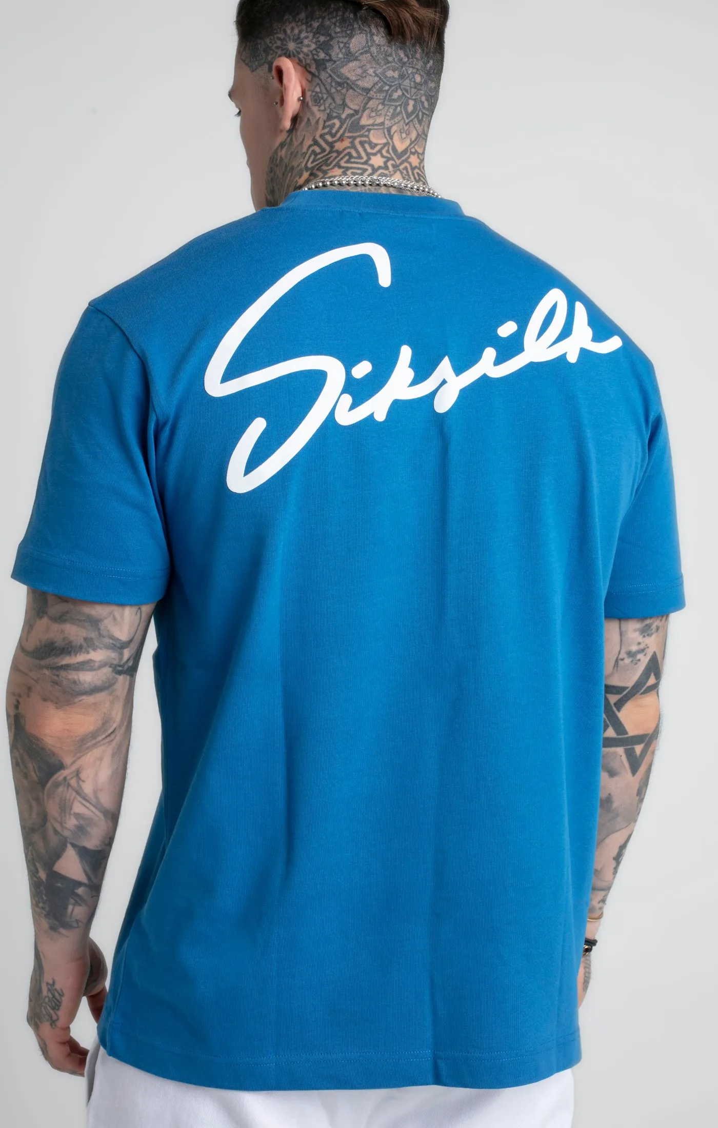 Teal Script Print Oversized T-Shirt sold by Siksilk product image thumbnail 3