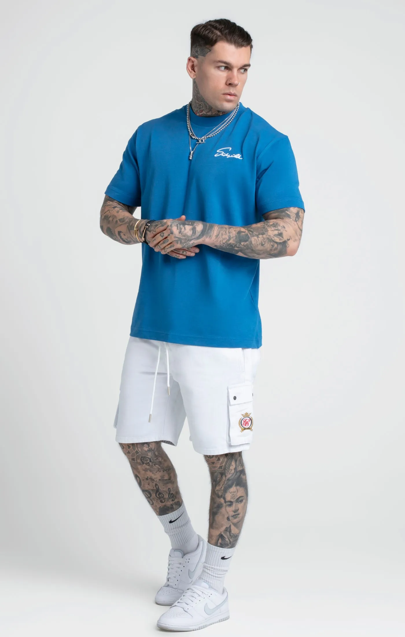 Teal Script Print Oversized T-Shirt sold by Siksilk product image thumbnail 4