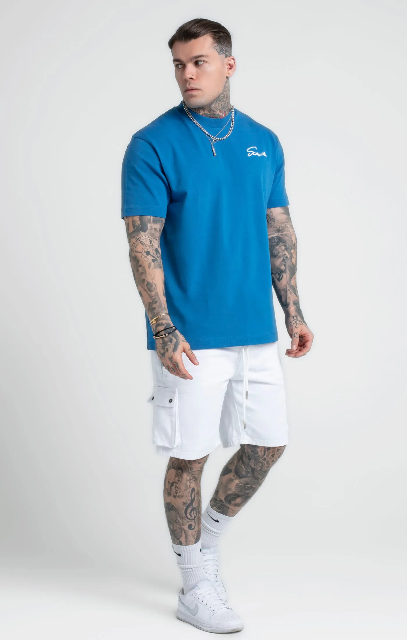 Teal Script Print Oversized T-Shirt sold by Siksilk product image thumbnail 2