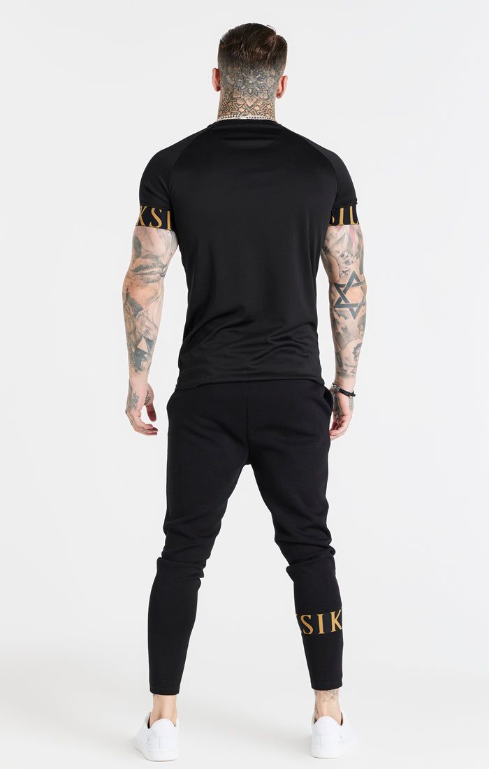 Black And Gold Elastic Cuff T-Shirt sold by Siksilk product image thumbnail 6