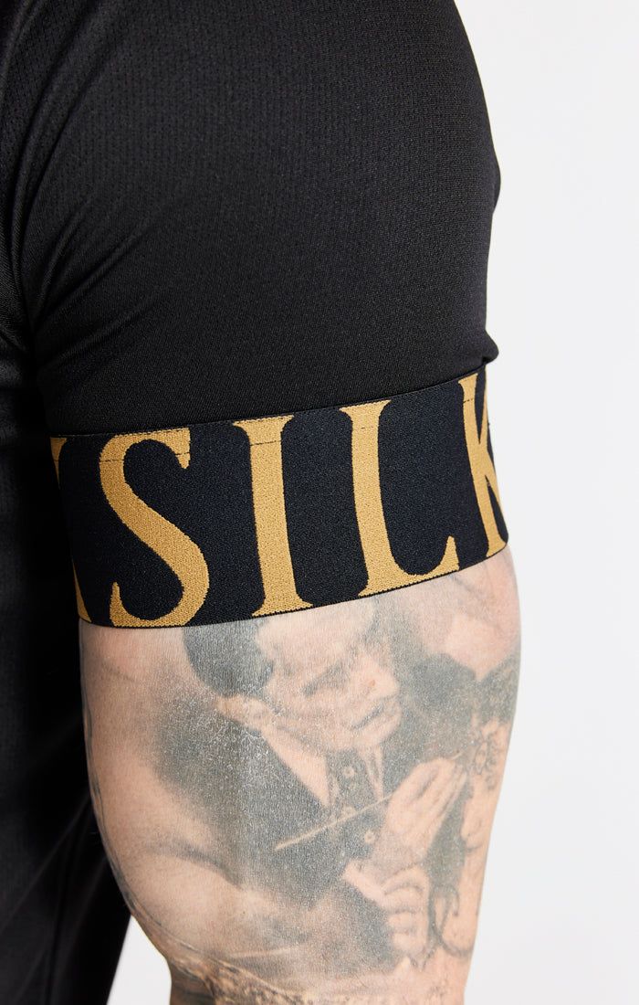 Black And Gold Elastic Cuff T-Shirt sold by Siksilk product image thumbnail 3
