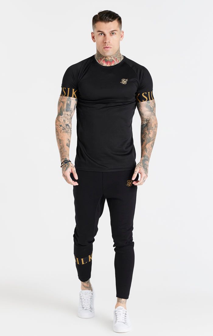 Black And Gold Elastic Cuff T-Shirt sold by Siksilk product image thumbnail 4